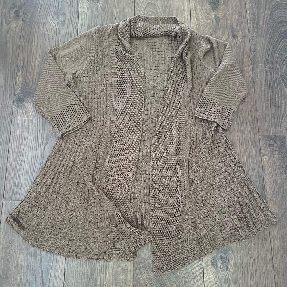 Fever Brown Flowy Cardigan